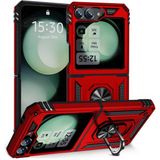 Mobify Samsung Galaxy Z Flip 6 Kılıf Tam Koruma Çift Katmanlı Ibiza Sert Silikon Kapak - Kırmızı