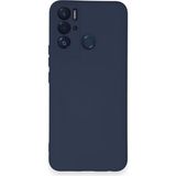 Mobify Tecno Pova Neo Kılıf Içi Kadife Kaplı Telefonu Çizmeyen Hafif Yapılı Flexfit Silikon Kapak - Lacivert