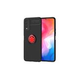 Mobify Vivo Y20 Kılıf Yüzüklü Sağlam Esnek Ringo Silikon Kapak - Siyah - Kırmızı