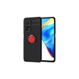 Mobify Xiaomi Mi 10T 5g Kılıf Yüzüklü Sağlam Esnek Ringo Silikon Kapak - Siyah - Kırmızı