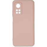 Mobify Xiaomi Mi 10T Kılıf Içi Kadife Kaplı Telefonu Çizmeyen Hafif Yapılı Flexfit Silikon Kapak - Pudra