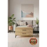 Mobihobi Luna 2 Çekmeceli Şifonyer - 88X44x48 Çam Gövde & Kapak
