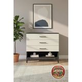 Mobihobi Luna 3 Çekmeceli Şifonyer: 88X44x80 Antrasit-Aytaşı, Modern Tasarım