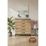 Mobihobi Luna 5 Çekmeceli Şifonyer: 88X44x96 Antrasit & Atlas Çam Mobilya
