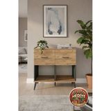 Mobihobi Luna Antrasit-Çam 2 Çekmeceli Şifonyer (88X44x80cm) - Şık Ve Fonksiyonel