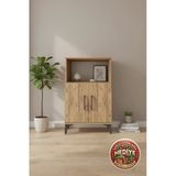 Mobihobi Luna Komodin 2 Raflı 2 Kapaklı 60X44x96 Atlas Çam | Kaliteli Yatak Odası Mobilyası