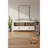 Mobihobi Luna Konsol 2 Raflı 2 Çekmeceli 4 Kapaklı 176Cm Çam/Aytaşı - Dekoratif Saklama