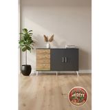 Mobihobi Luna Konsol: 2 Raflı 3 Çekmeceli 2 Kapaklı Antrasit/Çam 132X44x83