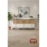Mobihobi Luna Konsol 3 Raflı 6 Çekmeceli 4 Kapaklı 176Cm Antrasit-Çam/Aytaşı