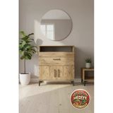 Mobihobi Luna Şifonyer: 2 Raflı, 1 Çekmeceli, 2 Kapaklı Çam Mobilya (88X44x96)