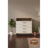 Mobihobi Luna Şifonyer: 4 Çekmeceli, Tek Raflı, Atlas Çam & Aytaşı 88X44x96