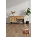 Mobihobi Silva Çam Şifonyer: 1 Çekmeceli, 1 Raflı, 1 Kapaklı Komodin 88X30x48