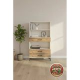 Mobihobi Silva Dolap 3 Raflı 3 Çekmeceli Kitaplık 88X30x163 Aytaşı-Çam