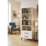 mobihobi Silva Dolap Kitaplık 4 Raflı 2 Çekmeceli Aytaşı 60x30x163: Modern ve Fonksiyonel Çözüm