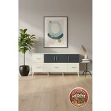 Mobihobi Silva Konsol 4 Raflı 4 Çekmeceli 3 Kapaklı 176Cm Aytaşı-Antrasit/Aytaşı