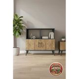 Mobihobi Silva Şifonyer: 2 Kapaklı, 2 Raflı Antrasit-Çam, 88X30x80cm