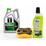 Mobil 1 Esp 0W-30 Motor Yağı 5 Litre + Oto Şampuan 1000 Ml + Yıkama Süngeri