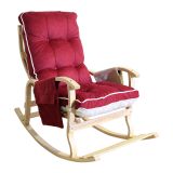 Mobil Deco 0003600033502 Bordo Krem Sultan Lüx Ahşap Çift Minderli Çift Cepli Sallanan Sandalye