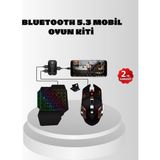 Mobil Gaming Oyun Seti 5in1 X8 Pro Çipset Rgb Klavye Mouse Telefon Tutucu