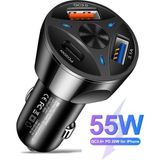 Mobil Go Araç Çakmaklık Şarjı 2 USB + 20W Pd Şarj Çıkışlı Hızlı Şarj Destekli 55W Qc 3.0 - Siyah