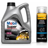 Mobil Süper 2000 X1 10W-40 Motor Yağı 4 Litre + Klima Bombası 200 Ml