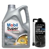 Mobil Super 3000 Formula R 5W30 Renault Araç Motor Yağı 5 L + 00120 Carpex Lastik Tamir Kiti