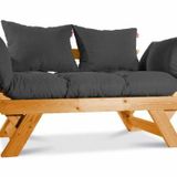 Mobildeco Kombin Wood Ahşap Iki Kişilik Koltuk Bahçe Koltuğu Yata