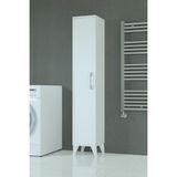 Mobilique Aden Modern Tasarımlı Beyaz Banyo Dolabı - Ayaklı, Tek Kapaklı, 166x30x30 cm Boyutlarıyla