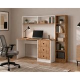 Mobilique Ladin Çalışma Masası Bilgisayar Masası Ders Çalışma Masası Çalışma ve Ofis Masası - 149 x 173 x 51 - Atlantik Çam - Beyaz