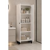MOBİLİQUE Meltem No.1 Çok Amaçlı Banyo Dolabı Ayarlanabilir Raflı Kapaklı Havlu ve Temizlik Dolabı
