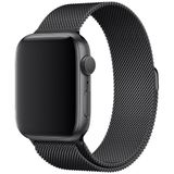Mobilite Apple Watch Seri 9 8 7 6 5 4 3 Se / Ultra 42-44-45-49 MM Ebatlar İçin Milano Loop Çelik Örme Kordon - Siyah