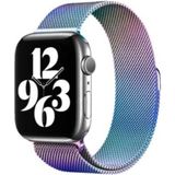 Mobilite Apple Watch Seri SE/11/10/9/8/7/6/5/4/3 38-40-41 MM Ebatlar İçin Milano Loop Çelik Örme Kordon - Gökkuşağı