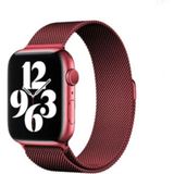 Mobilite Apple Watch Seri SE/11/10/9/8/7/6/5/4/3 38-40-41 MM Ebatlar İçin Milano Loop Çelik Örme Kordon - Kırmızı