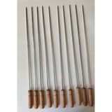 Mobilreyon 10 Adet Ahşap Saplı Kare Şiş 55cm, Ciğer Kuşbaşı Tavuk