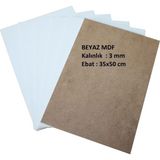 Mobilreyon - 2 Adet Beyaz Mdf Duralit 3 Mm, 35X50 cm (Resim Kağıdı Ölçüsü),bir Tarafı Beyaz - Çok Renkli - Genel