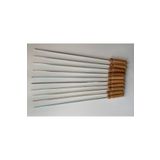 Mobilreyon - 20 Adet Ahşap Saplı Kare Şiş Boy:55Cm,Kalınlık:4Mm Tahta Saplı Kuşbaşı Ciğer Tavuk Şişi
