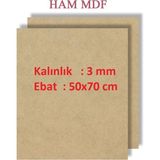 Mobilreyon - 3 Adet Duralit Ham Mdf 3 mm Kalınlık, 50X70 cm (Resim Kağıdı Ölçüsü) - Çok Renkli