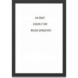 Mobilreyon 4 Adet A4 Kağıdı Ölçüsü Plastik Siyah Renk Belge Çerçevesi 21X30 cm Şeffaf Pvc'li Çerçeve
