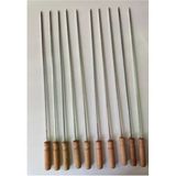 Mobilreyon - 5 Adet Ahşap Saplı Kare Şiş Boy:55Cm,Kalınlık:4Mm Tahta Saplı Kuşbaşı Ciğer Tavuk Şişi