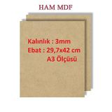 mobilreyon - 5 Adet Duralit Ham Mdf 3 mm Kalınlık, A3 Ölçüsünde (29,7x42 cm)