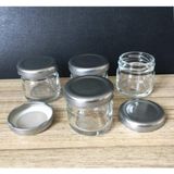Mobilreyon - 50 Adet 29 cc Cam Kavanoz - Gümüş Kapak - Hediyelik, Hobi, Düğün, Nişan-Mini Kav
