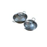 mobilreyon Alüminyum Tava 2 li Set - 24cm ve 28cm - Kızartma, Pilav , Karnıyarık , Kapaklı Kamp Tava