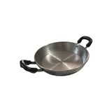 Mobilreyon Alüminyum Tava 24 cm Mini Boy Tava Çap 24 Cm- Yükseklik 4 cm Plastik Çift Kulp Ağırlık 240 gr Kamp ve Odun Ateşi Için Uygundur