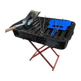 Mobilreyon Portatif Emaye Mangal ve Barbekü Seti 6 Parça