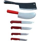 Mobilreyon Satır ve Bıçak Seti, 6 Parça, Et Satırı - Salata Soğan Bıçağı - 4 Boy Mutfak Bıçak - Çok Renkli - Standart