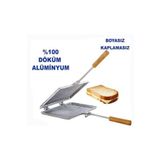 Mobilreyon - Taşhan Sade Alüminyum Boyasız Döküm Ocak Üstü El Tost Makinesi, Ekmek Kızartma, Kamp