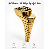 Mobilya Ayağı 1 Adet 19 Cm Altın Sert Plastik Dekoratif Koltuk Dolap Sehpa Ayağı Modeli