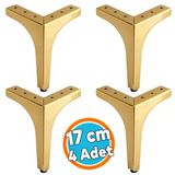 Mobilya Ayağı Dayanıklı Ayak Modern Tasarım Koltuk Sehpa Tv Ünitesi 17 Cm Gold Altın Metal 4 Adet