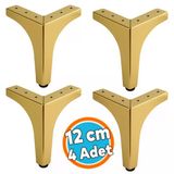 Mobilya Ayağı Dayanıklı Modern Tasarım Koltuk Sehpa Masa Tv Ünitesi 12 Cm Gold Altın Metal 4 Adet