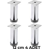 Mobilya Ayağı Kanepe Baza Ayakları Koltuk Metal Destek Yükseltici Ayağı Krom Lüks 42 Çap - 4 ADET - 12 cm